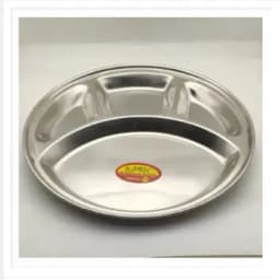 Divided Plate/ Stainless Steel Plate/ Divided Plate 4 Section -(Diameter-27cm Thumbnail 3