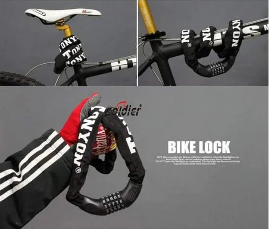 TonYon Five Digit Code Chain Lock Single Car Anti-Theft Lock Chain Lock Mountain Bike Anti-Theft Lock 90cm 1