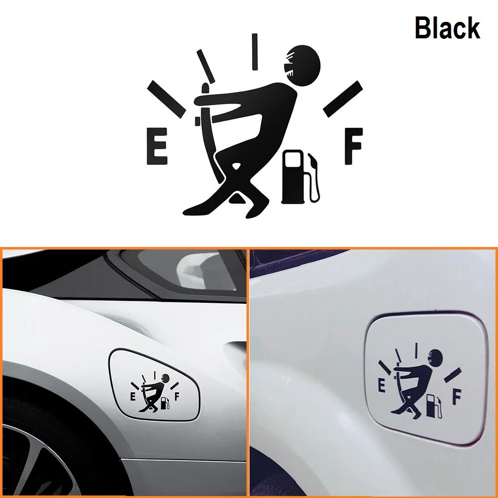 Car Styling Funny Fuel Tank Cap Sticker Black Auto Vinyl JDM Gage Empty Big Decal Sticker Car Decoration Accessories Sticker thumbnail 1