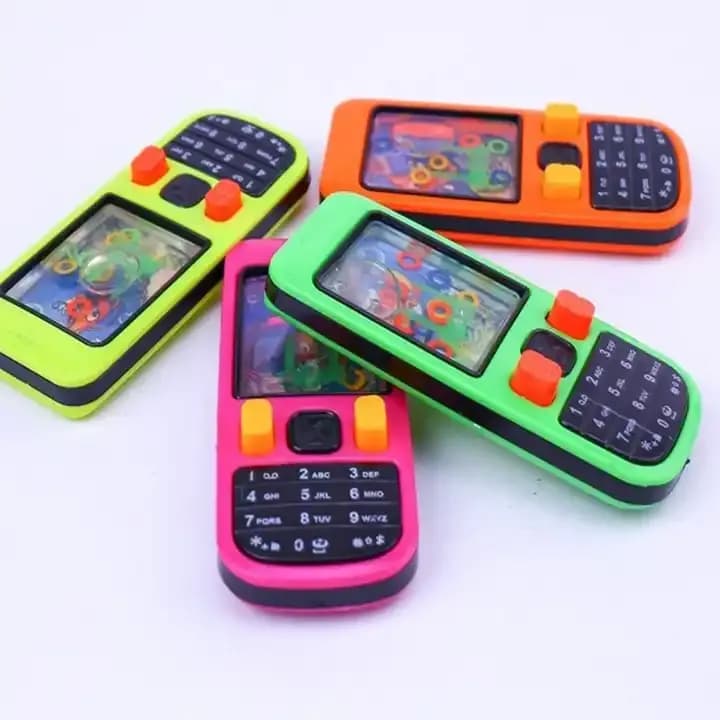 Image of Promotional Kids Classic Toys Cartoon Plastic Colorful Handheld Phone Shape Water Game Mobile Ring