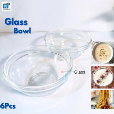 6 Pcs Round Glass Bowl Set Elegant Transparent Bowls for Serving Salads Snacks Desserts