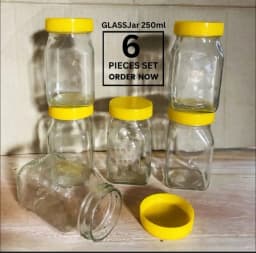 Elegant 250ml Glassware Jars Set of 6 Premium Pieces Thumbnail 2