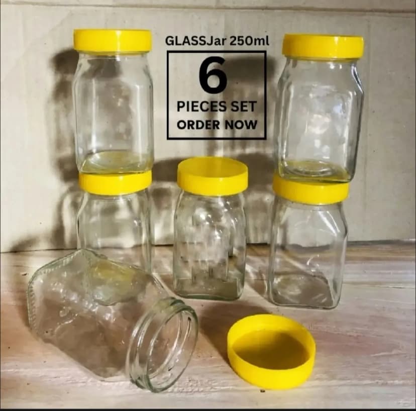 Image of Elegant 250ml Glassware Jars Set of 6 Premium Pieces