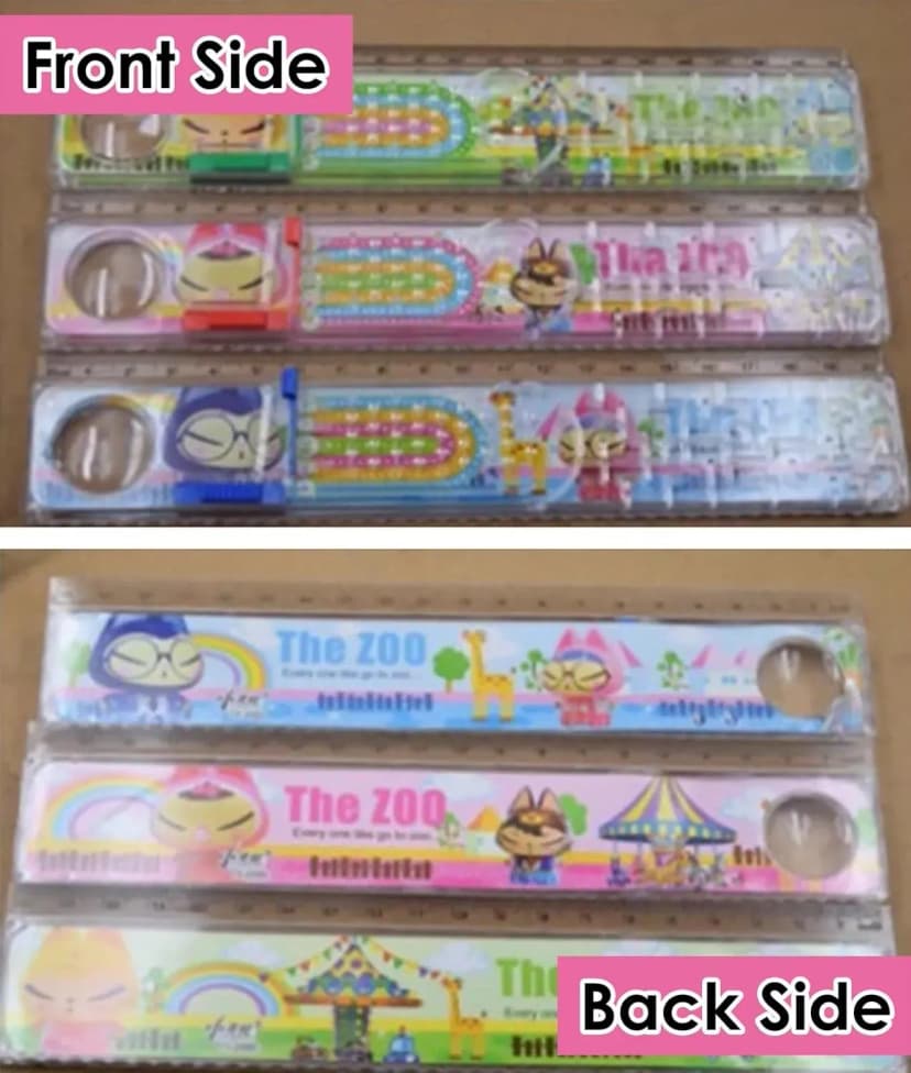 Image of Ruler with Puzzle Labyrinth Game & Pinball Game, Shatterproof Cute Cartoon 20cm Measuring Tools, Back to School Gifts for Kids