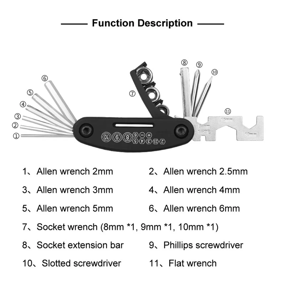 Bicycle Tools 16 in 1 Multi Function Bike Bicycle, Mechanic Repair Tool Kit (made in Shanghai ) thumbnail 5