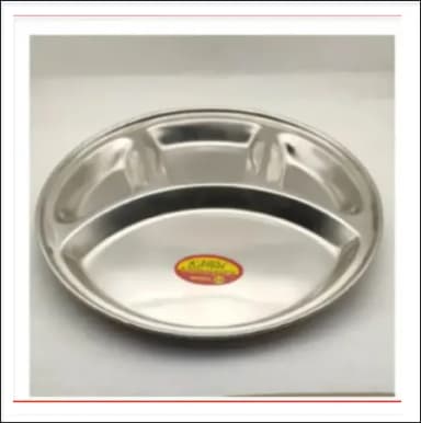 Divided Plate Stainless Steel Plate Divided Plate 4 Section Diameter 27cm