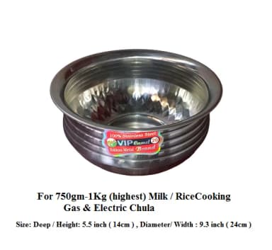 Stainless Steel Hari Patil 20 Size for Kitchen