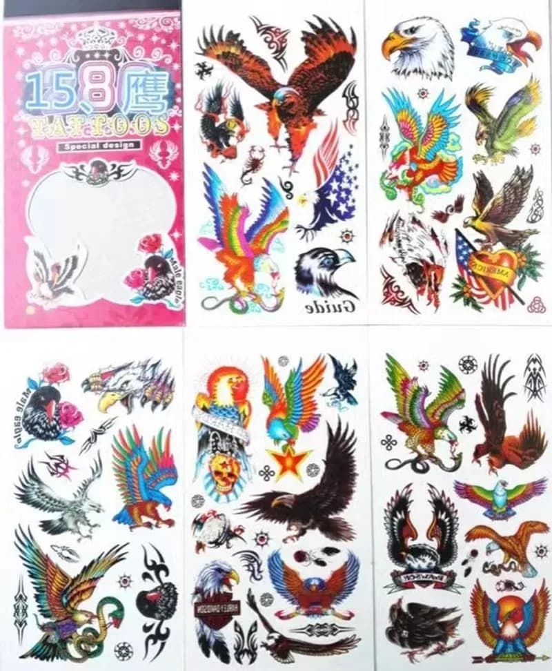 Image of Premium Quality Tattoo Sticker For Men Women Children - Waterproof 3D Temporary Tattoo Sticker Book Flower Animal Dragon Unique Designs - Cute DIY Gift