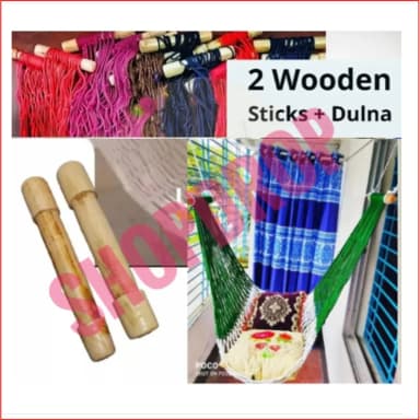 Dolna and Wooden Sticks Hand Made of Rope Dulna Adult Rope bed Hanging Dulna Use For All People Large Swing Rope bed Rattan Dolna