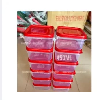 Image of 12Pis Colourfull Tifin Box 400ml Quality Full Square