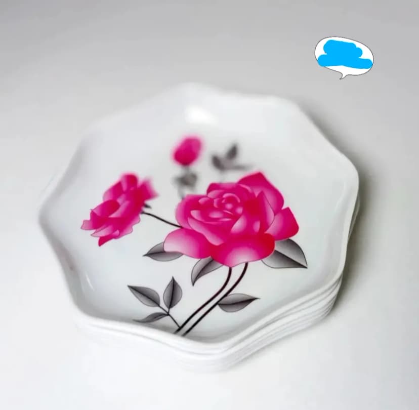 Image of Stylish Melamine Plate 6 5 Size for Home Office 6Piece