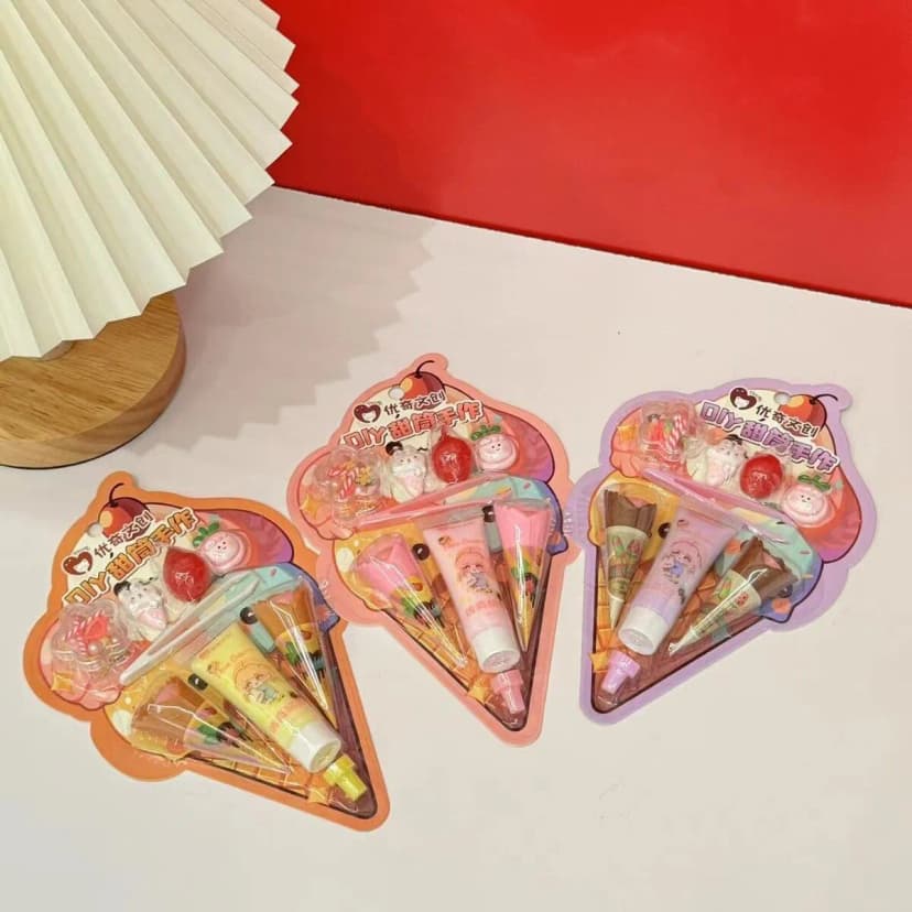 Image of Artificial Simulation Children Ice Cream Dessert Making Cake Model Handmade DIY Leisure Entertainment Small Toys - Not Edible Girls Toy Play & Dough