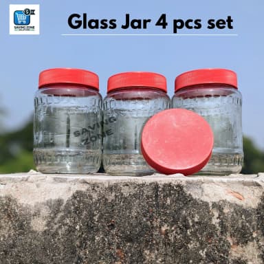 4 Pcs Good Quality 700ml Glass Jar for Kitchen Dining Glass Jar Container Premium Glassware Food Storage Jar with New Cap