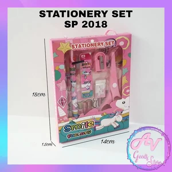 Image of 9 Pcs Stationery Set Kit Students Drawing Pencil Ruler Eraser Sharpener Ballpoint Pen Scissors Stationery Set Tools Gift