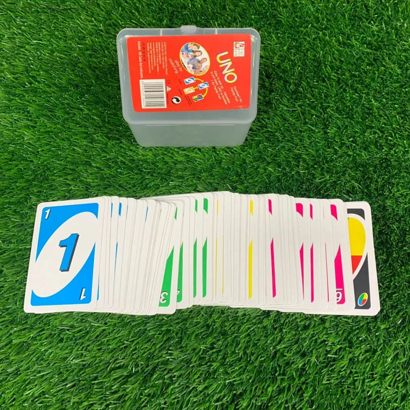 Image of Uno With Plastic Box Imported Classic Card Game 108 Pcs
