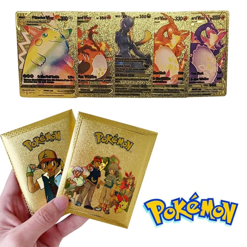 Image of 55 Pcs Pokemon Golden Cards Gold Foil Set English Version