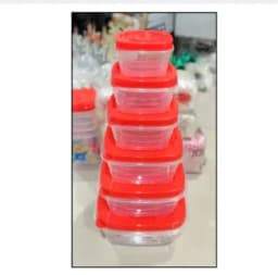 Plastic Square Container Set -(6 Pieces) (Multicolor) Thumbnail 2