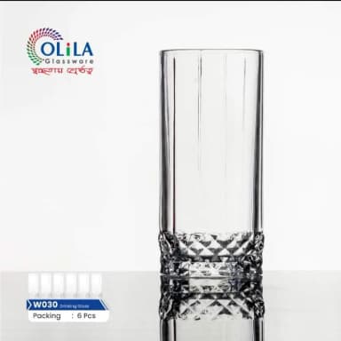 Diamond Patterned Stylish Clear Glass 350mL