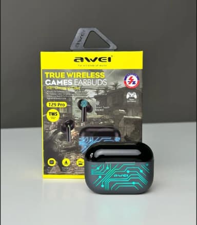 Awei T29 Pro True Wireless Games Earbuds With Dynamic Color Changing Charging Case