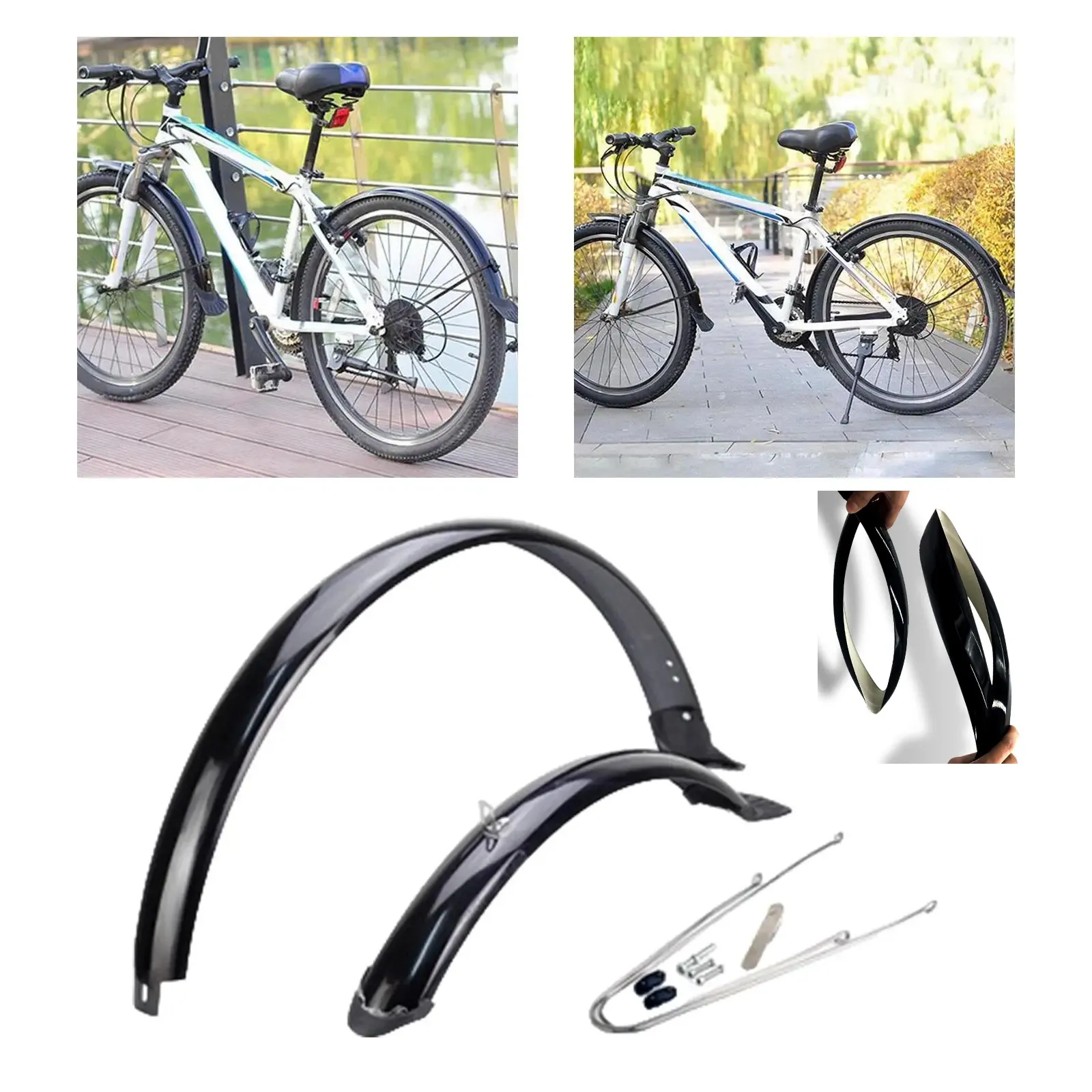 Bicycle Full mudguard 26 27 5 29 20 700C Reaching Front Rear Fender Durable MTB Road Folding Bike Mudguards thumbnail 1