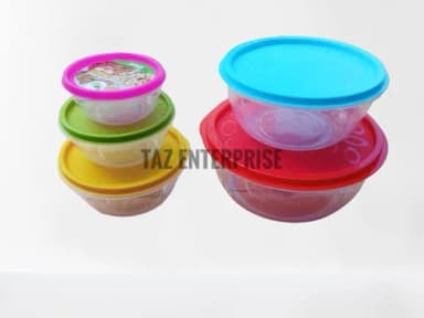 Rangdhanu Food Box Set Transparent Plastic Rangdhanu Food Storage Box Container With Lid 5 PIECES SET