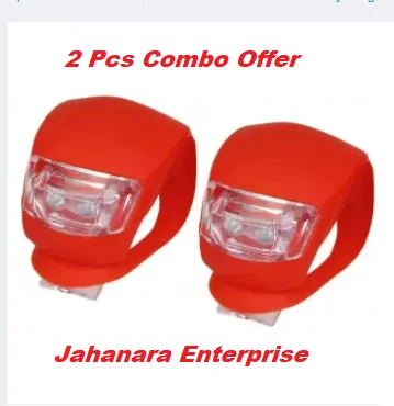 Bicycle Front Light Silicone LED Light Waterproof Cycling With Battery 2 pcs thumbnail 1