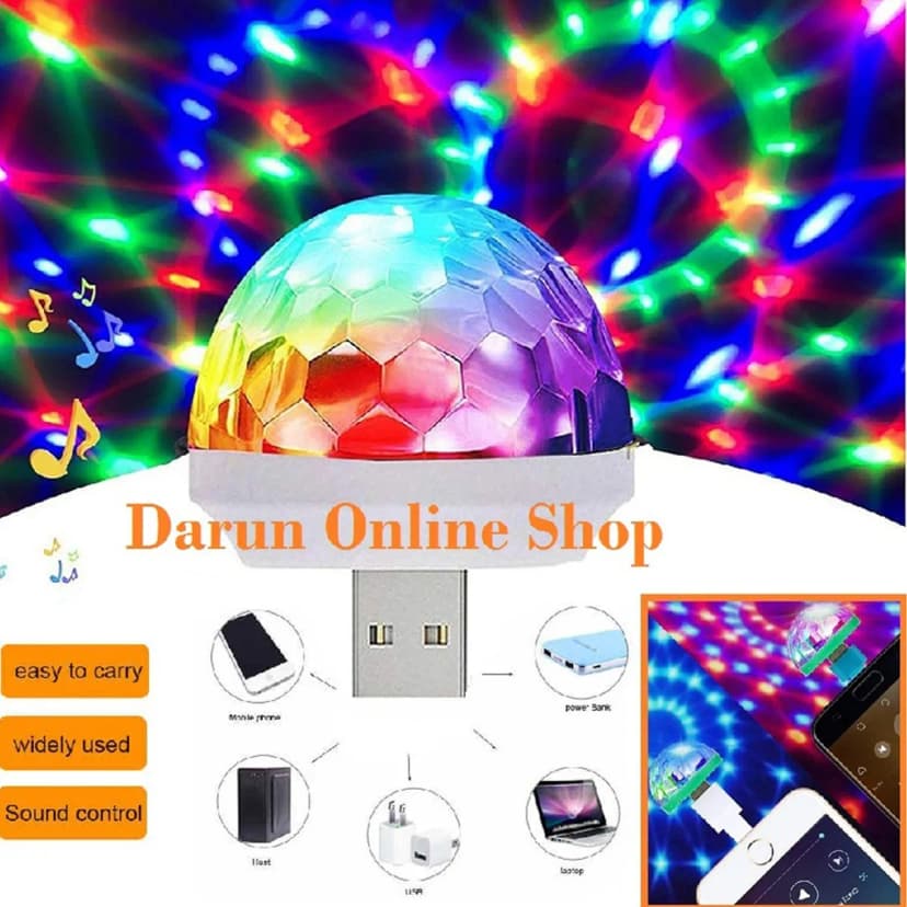 Image of Usb Mini Led Disco Magic Ball Lights Sound Sensor Led Small Magic Ball Light