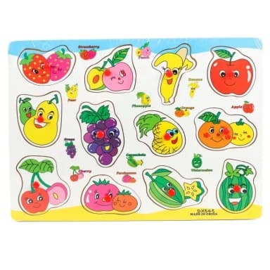 Wooden 3D Peg Puzzle Fruit Set - Montessori Smart Educational Toy For Children