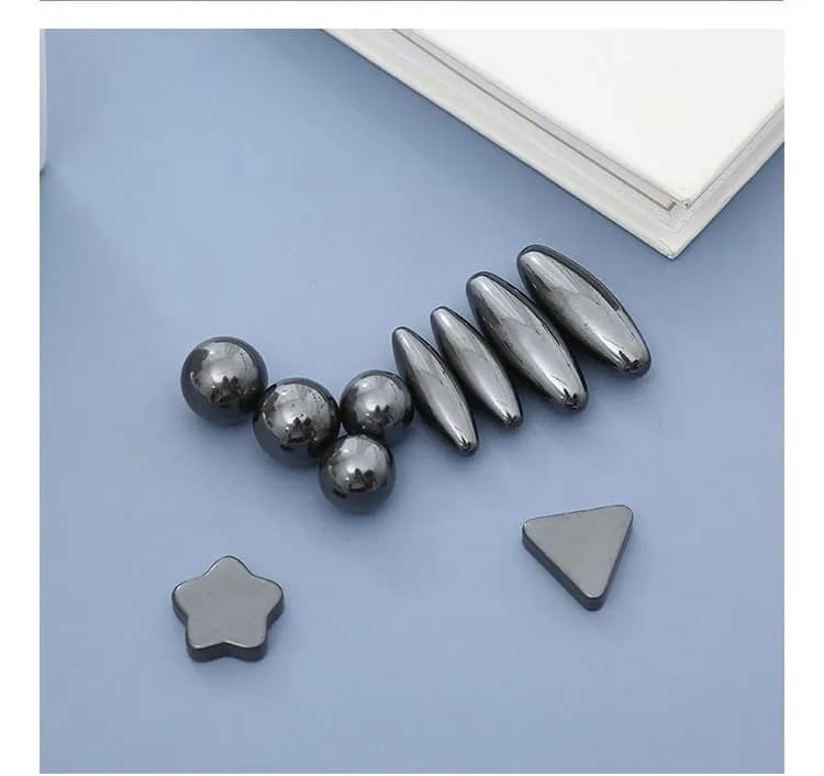 Image of 10 Pcs Magnet Set With Polished Black Magnetic Balls Toy Game for Kids Playing