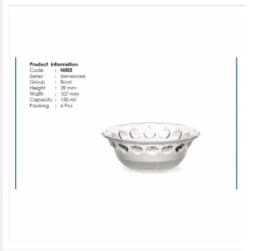 Crystal Glass Firni Set/Bati Set/Snack Bowl Set/Soup Set/Firni Bati Set Very good quality-6 Pcs Thumbnail 2