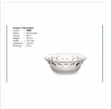 Image of Crystal Glass Firni Set/Bati Set/Snack Bowl Set/Soup Set/Firni Bati Set Very good quality-6 Pcs