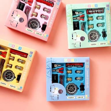 Science Experiment Project Kit for School Kids with Compass, Electric Circuit, Lights
