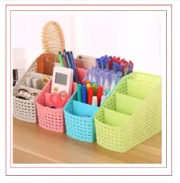 Rambo Multi-Purpose Stand, 4 Grids Multicolor Desktop Pen and Toothbrush Storage Organizers Box Case - 1 piece Thumbnail 3