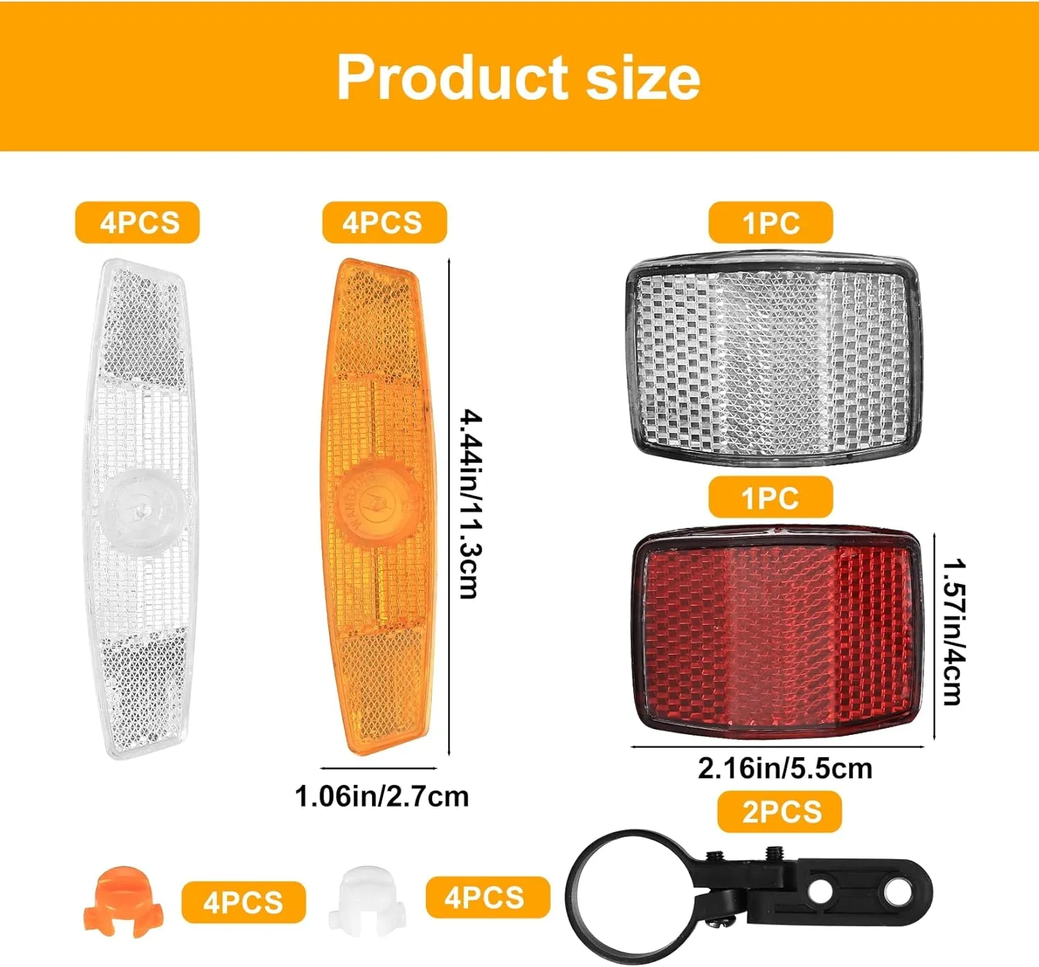 Reflectors for Bicycle Spokes Includes 4 Pcs Reflectors Spokes Bicycle Wheels 2 Pcs Reflectors Reflectors for Front Rear Bike Wheel for MTB Bicycle 3