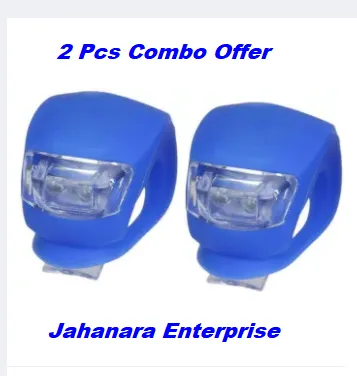 Bicycle Front Light Silicone LED Light Waterproof Cycling With Battery 2 pcs 3