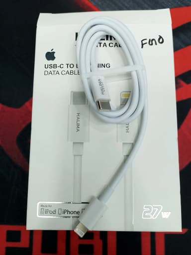 USB C to Lightning Fast Charging Data Cable 1m 27W Made for iPhone iPad iPod