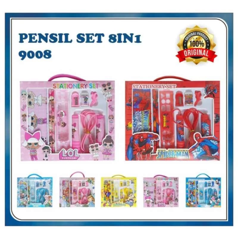 Image of Stationary Set With Pencil Box And Jumping Rope For Kids - School Set For Children Boys Girls 9008