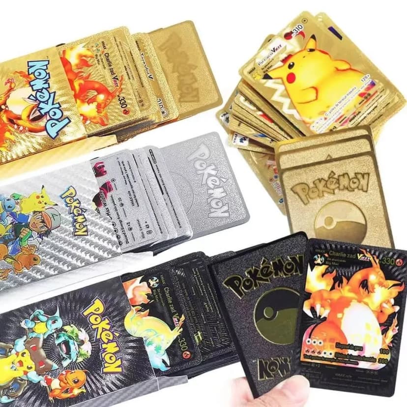 Image of Pokemon Card Toy Gold Black Silver Rainbow Cards English Action Figure Charizard Anime Party Birthday Gifts
