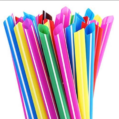 Jumbo Smoothie Straw 50pc Multicolor