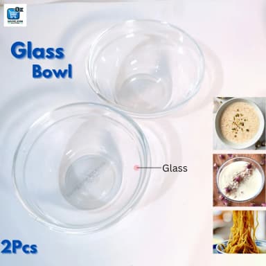 2Pcs Round Glass Bowl Set Elegant Transparent Bowls for Serving Salads Snacks Desserts