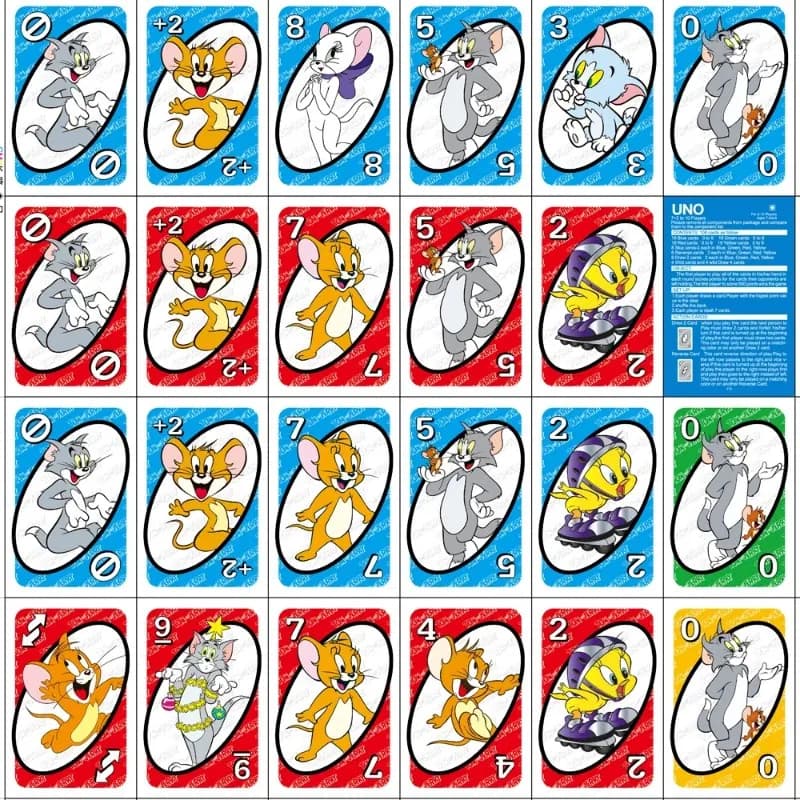 Image of Anime UNO Games TOM AND JERRY Card Game Cartoon Family Funny Entertainment Board Game Poker Cards