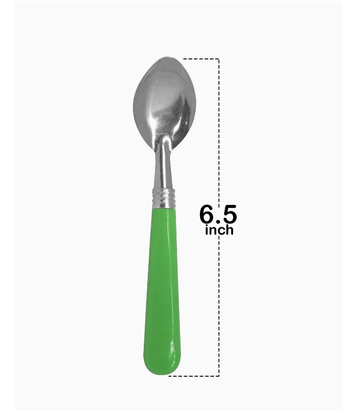 Spoon Set for Dinning Table Spoon for Eating Spoon Set with Plastic Handle 6 pcs 1