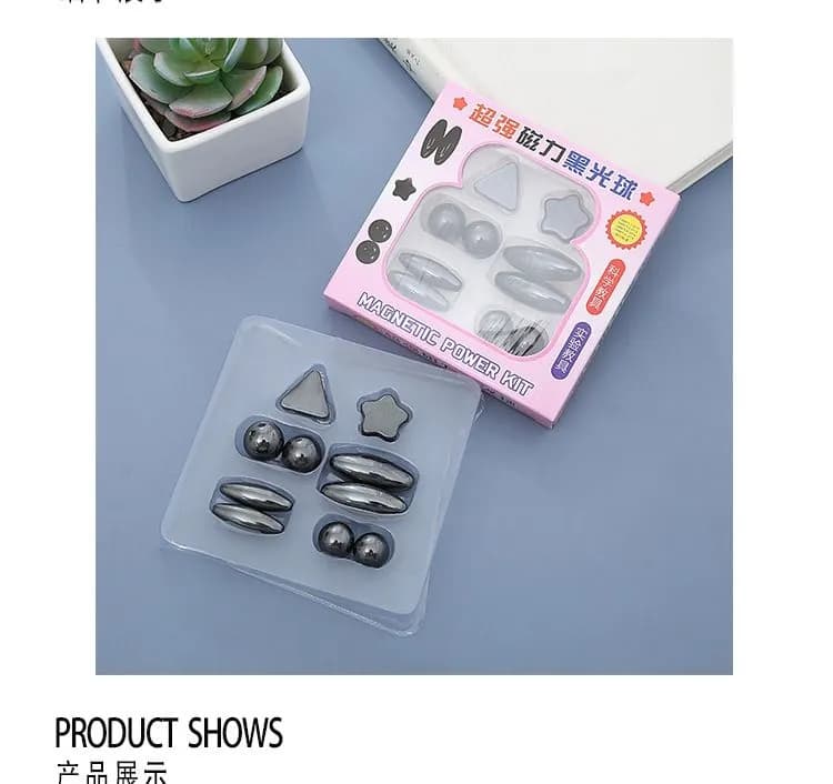 Image of 10 Pcs Magnet Set With Polished Black Magnetic Balls Toy Game for Kids Playing