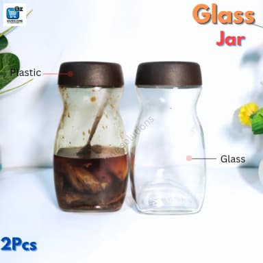 Glass Jar Set for Kitchen 1000ml Glass Jar Container with Plastic Lid for Storage