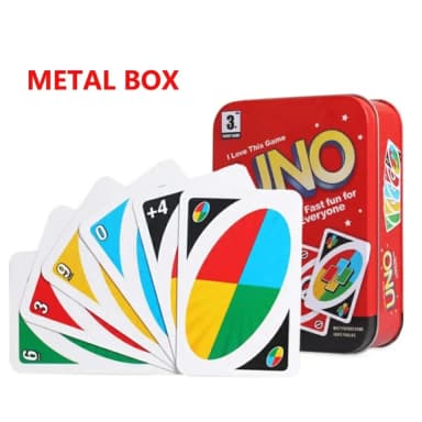 UNO Cards Large on Tin Box Big -Steel Box Uno Card