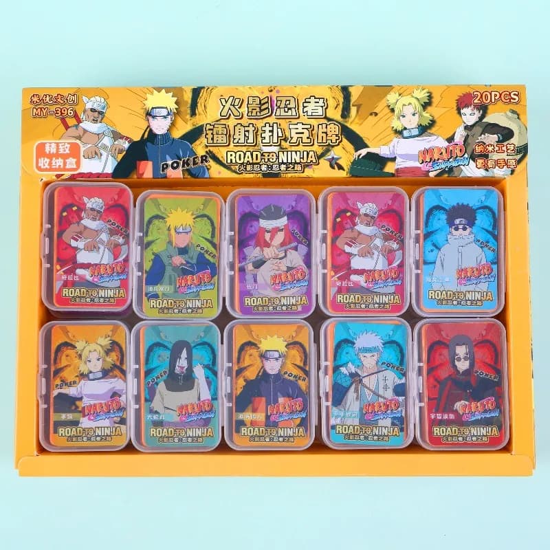 Image of Naruto Poker Playing Cards Deck 54 Cards With Plastic Box All Different Anime Manga Mini Naruto Card Tash