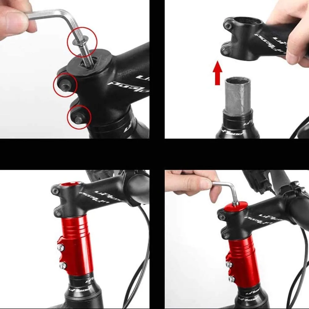 Bike Stem Riser Bike Fork Stem Extender Bicycle Handlebar Raiser Head Up Adapter Bike Handlebar Riser Bicycle Fork Stem Raiser Extender Head Up Raiser multicolor Bicycle Accessories 3