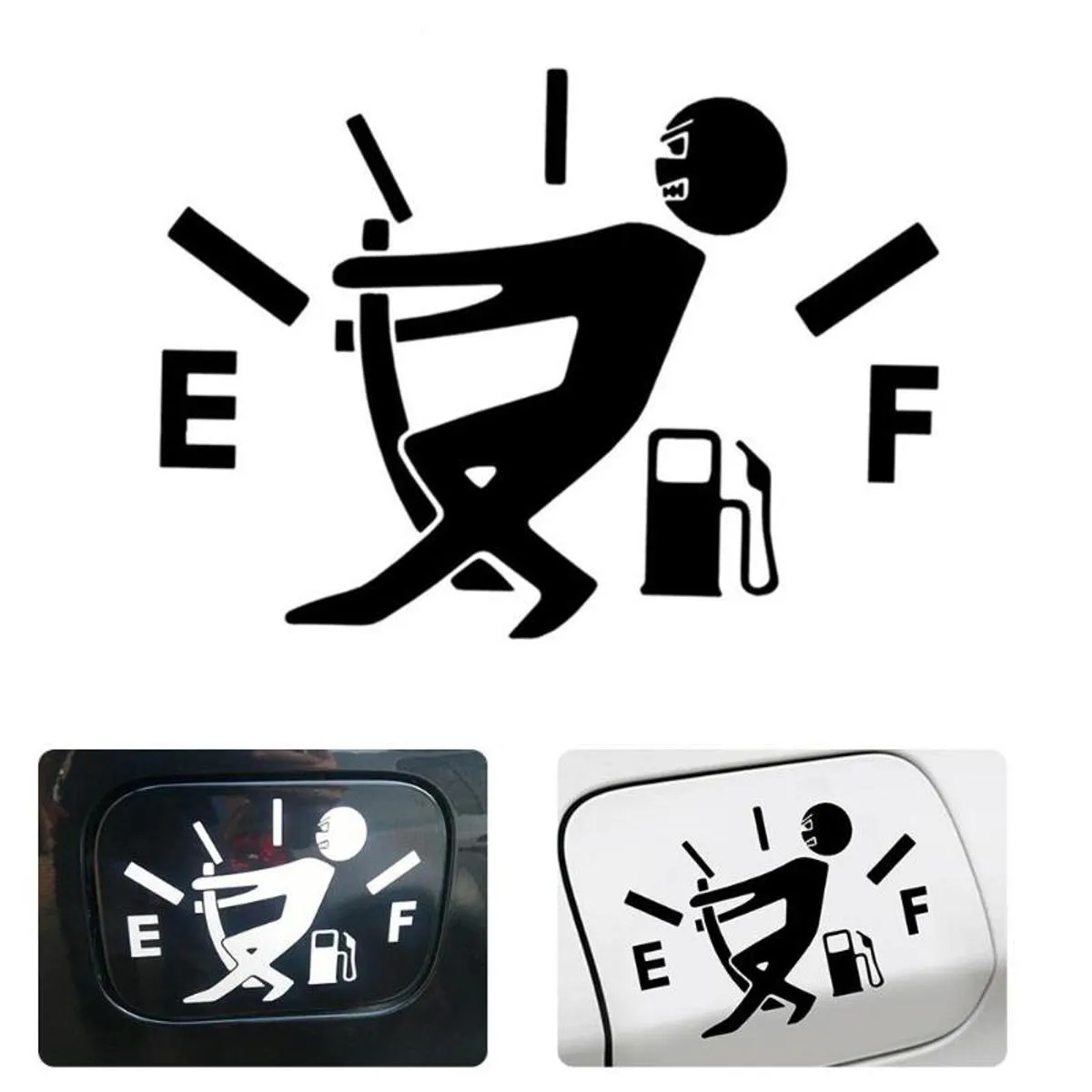 Car Styling Funny Fuel Tank Cap Sticker Black Auto Vinyl JDM Gage Empty Big Decal Sticker Car Decoration Accessories Sticker thumbnail 2