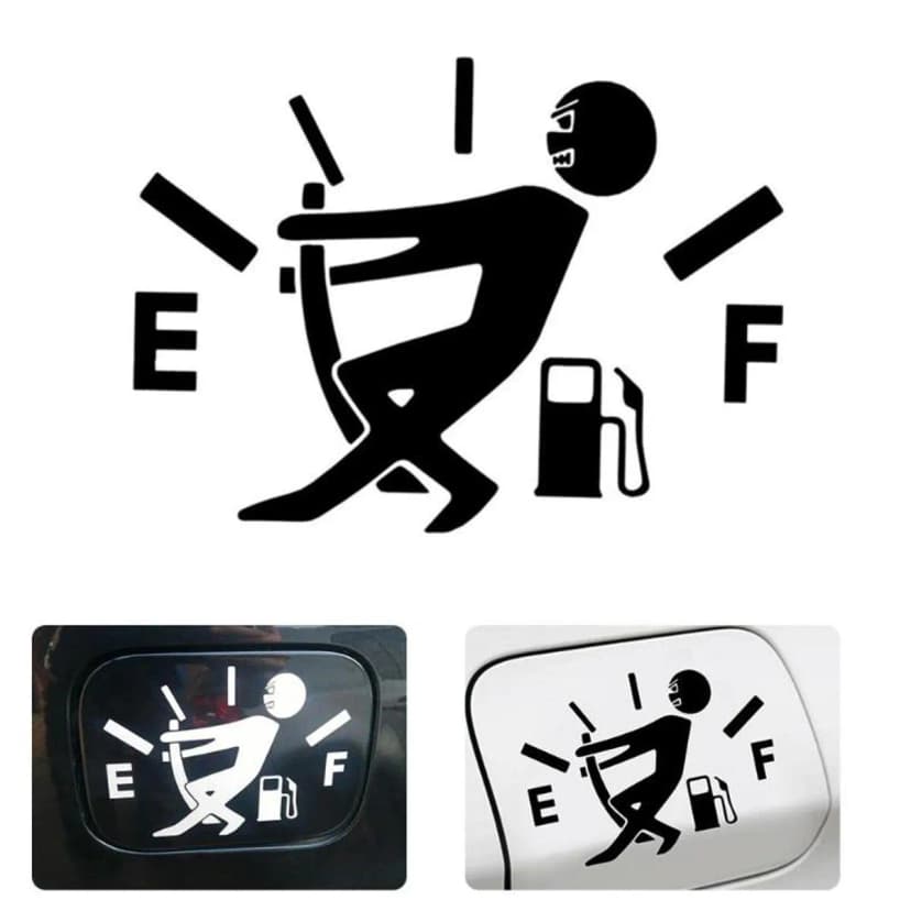 Image of Car Styling Funny Fuel Tank Cap Sticker Black Auto Vinyl JDM Gage Empty Big Decal Sticker Car Decoration Accessories Sticker