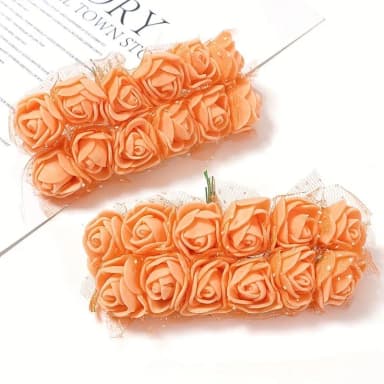 12 Pcs Artificial Foam Rose Flowers For Art Craft Jewellwry Making Home Decoration Item